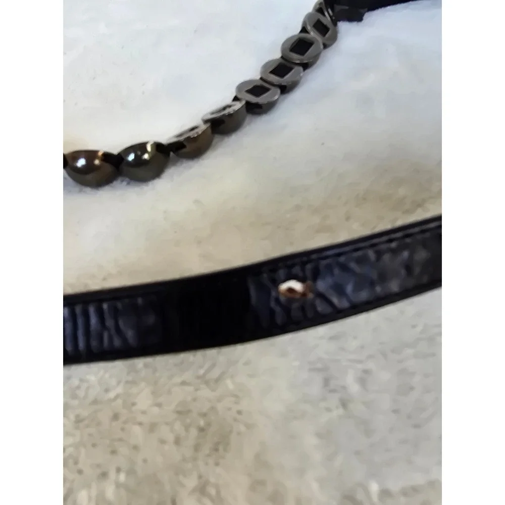 Unbranded Gunmetal Domed Stud Black Leather Statement Belt Edgy Punk Style